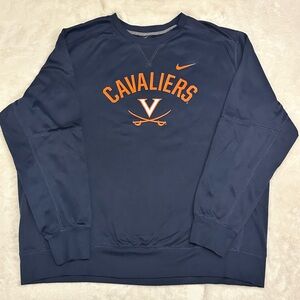 Nike Virginia Cavaliers UVA navy blue Therma-Fit crewneck Size 3XL